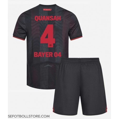 Bayer Leverkusen Jarell Quansah #4 Replika babykläder Hemmaställ Barn 2025-26 Kortärmad (+ korta byxor)